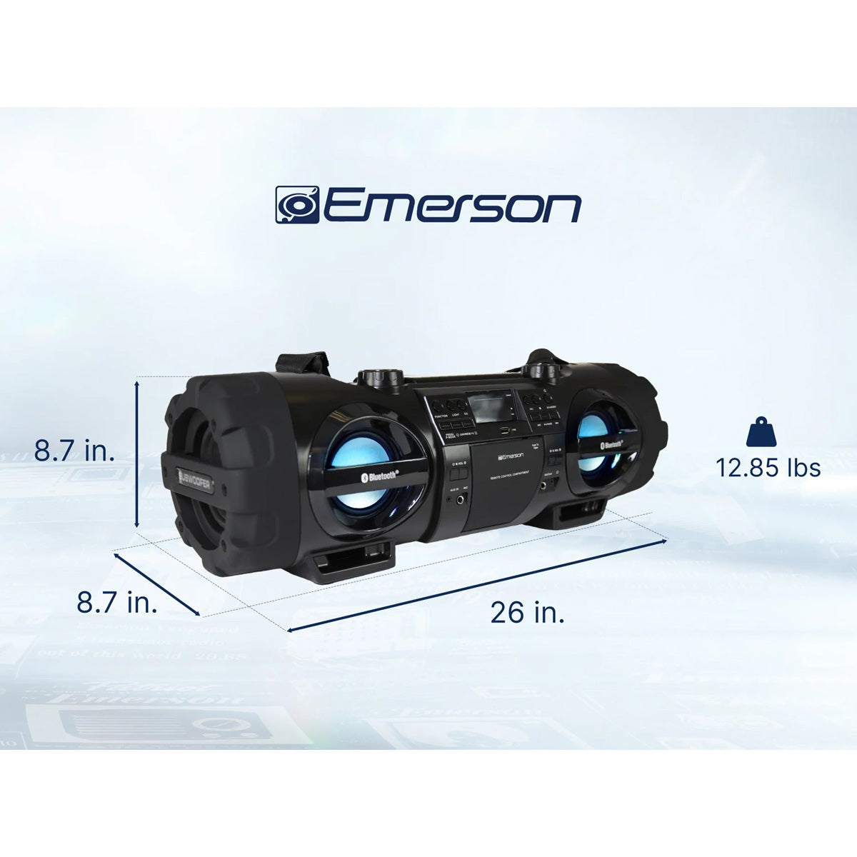 Dual Subwoofer Bluetooth Boombox