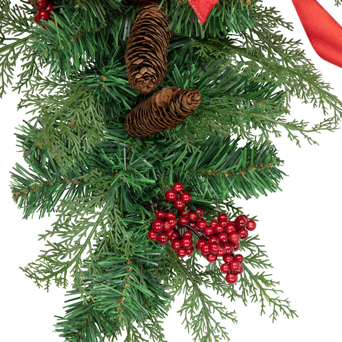 Adornos de cedro y pino para respaldos de sillas navideñas (juego de 2)