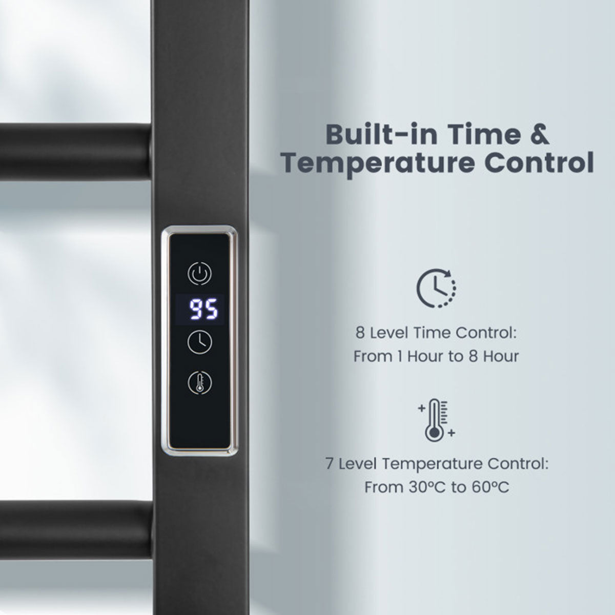 Handdoekradiator met led-display