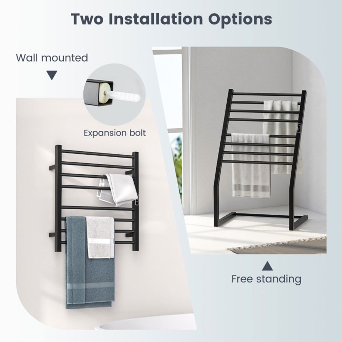 Handdoekradiator met led-display
