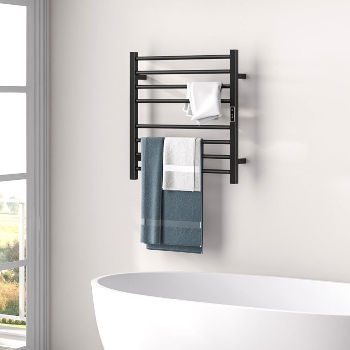 Handdoekradiator met led-display