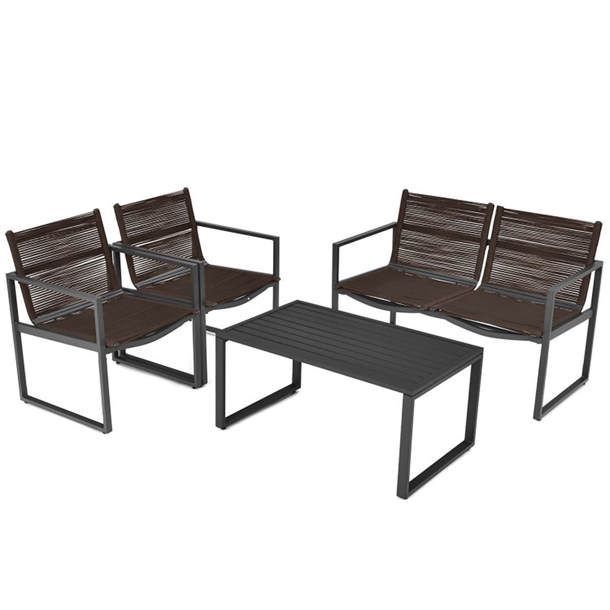 4-delige tuinset met loveseat