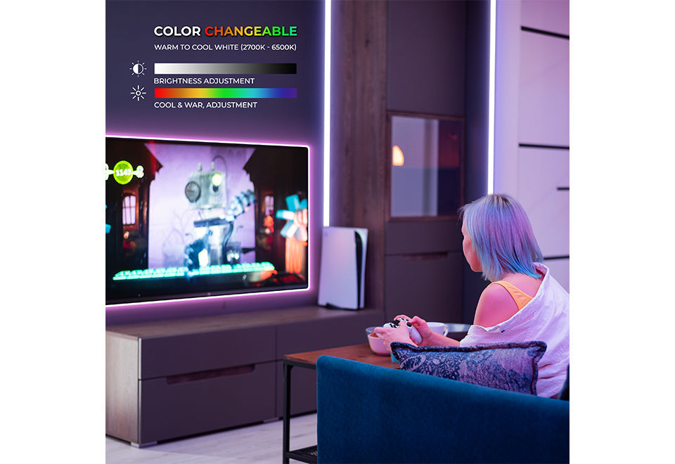 Tiras de luces LED Wi-Fi inteligentes para TV y computadora
