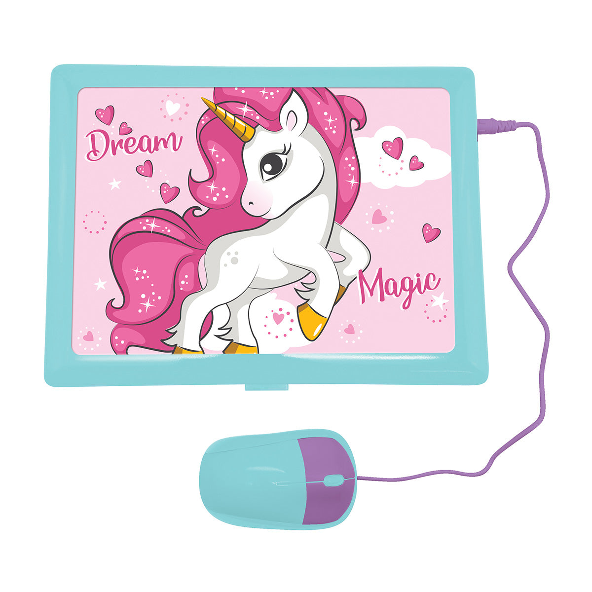 Zweisprachiger pädagogischer Einhorn-Lernlaptop