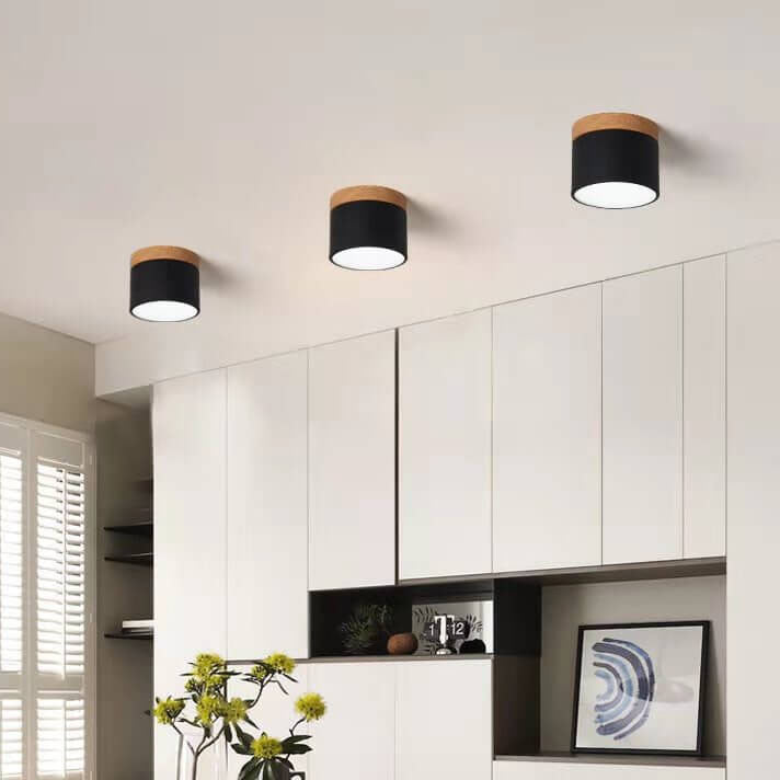 Compact Surface-Mount LED Light Fixture 4 in Round Multi-Color Adjustable Temperature for Entryways