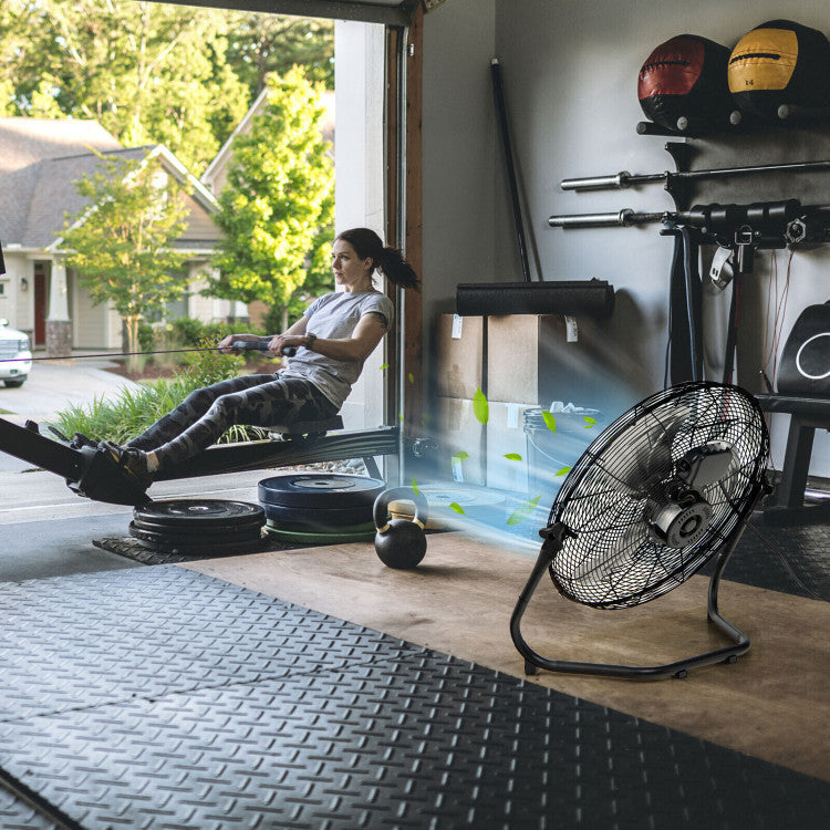 Ventilador circulador de aire de metal de 20 pulgadas con control de 3 velocidades para talleres, gimnasios y garajes | Alto rendimiento de 3133 CFM para habitaciones grandes