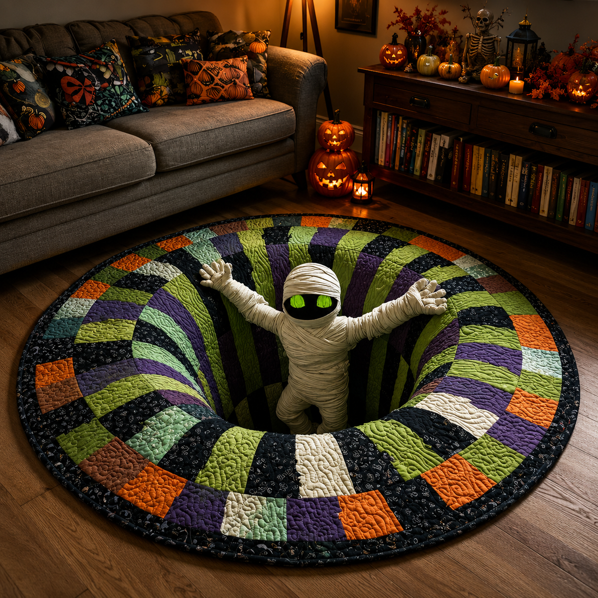 Alfombra de Halloween con vórtice de esqueleto 3D