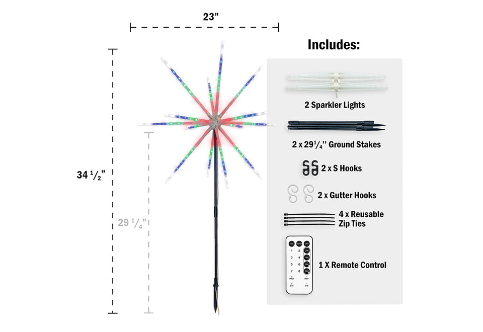 Luces LED de jardín tipo bengala (juego de 2)