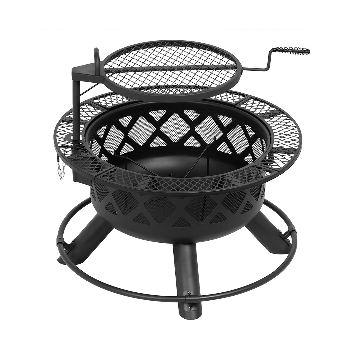 Fogata de leña de 32'' con parrilla para cocinar