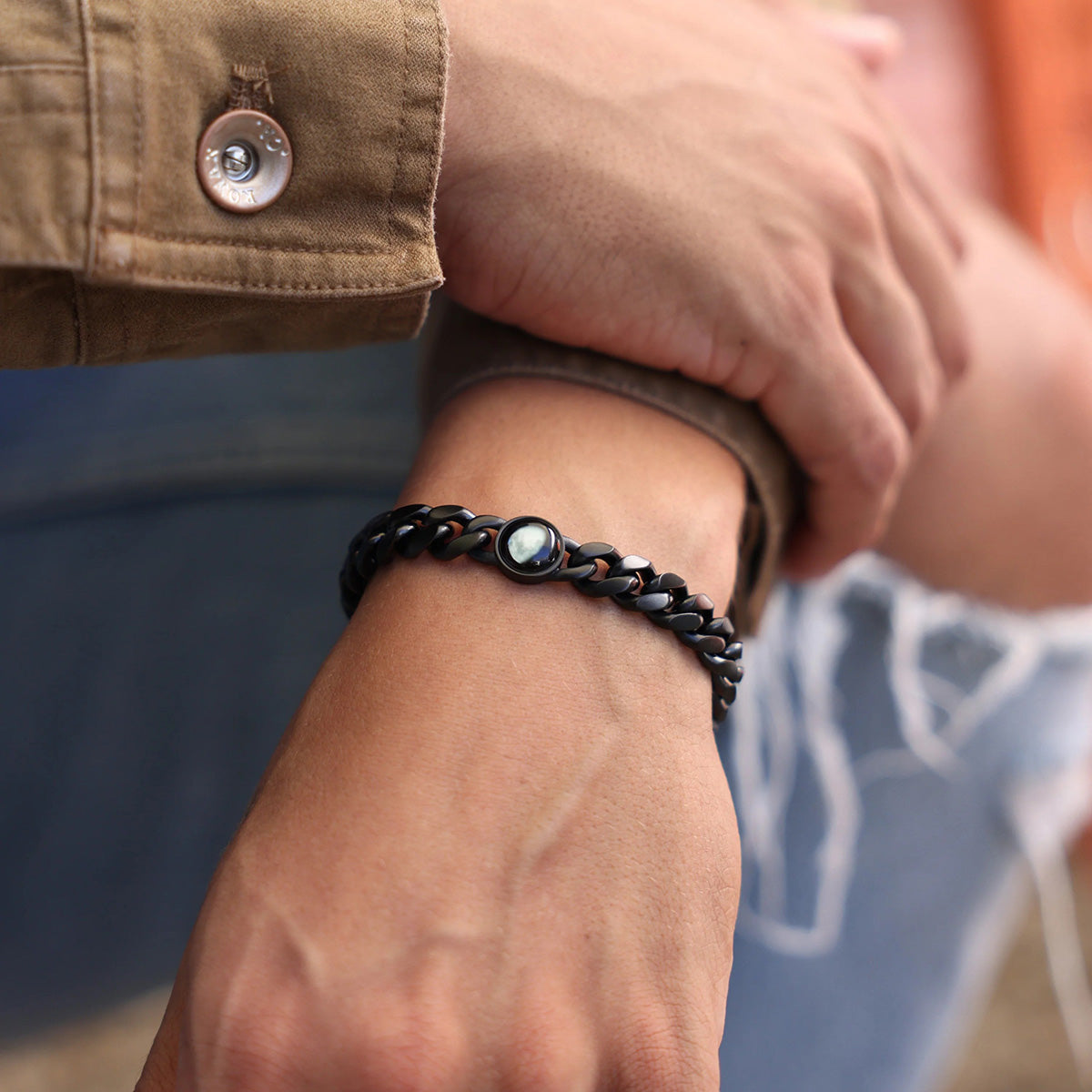 Gepersonaliseerde 'Choose Your Moon Phase' Titan Armband