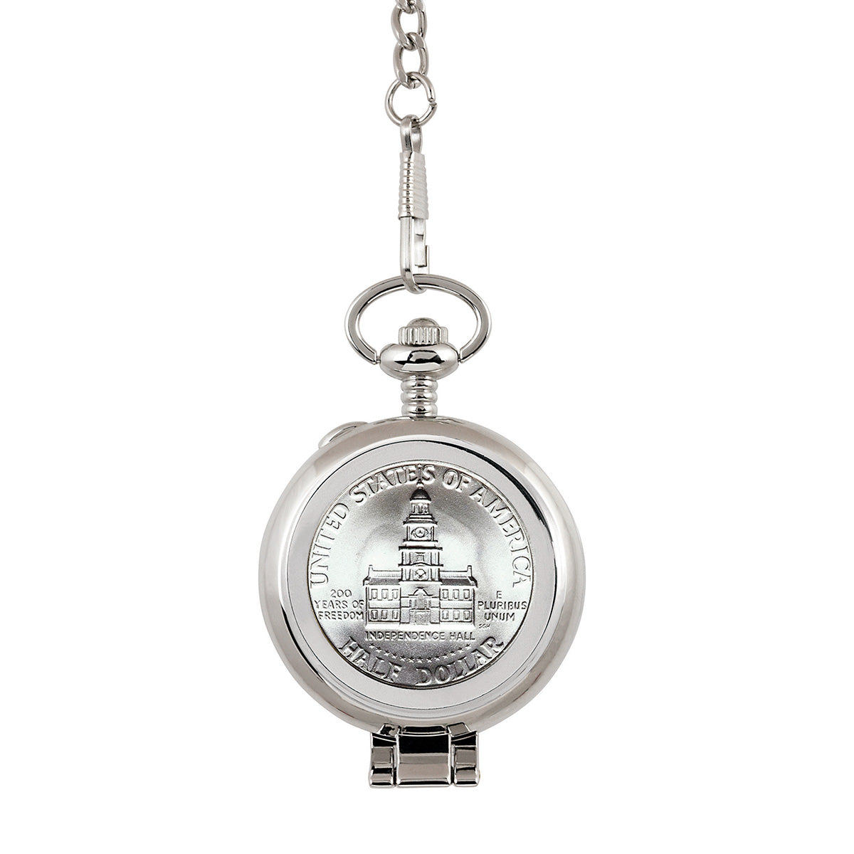 JFK Bicentennial Half Dollar Pocket Watch with Skeleton Movement