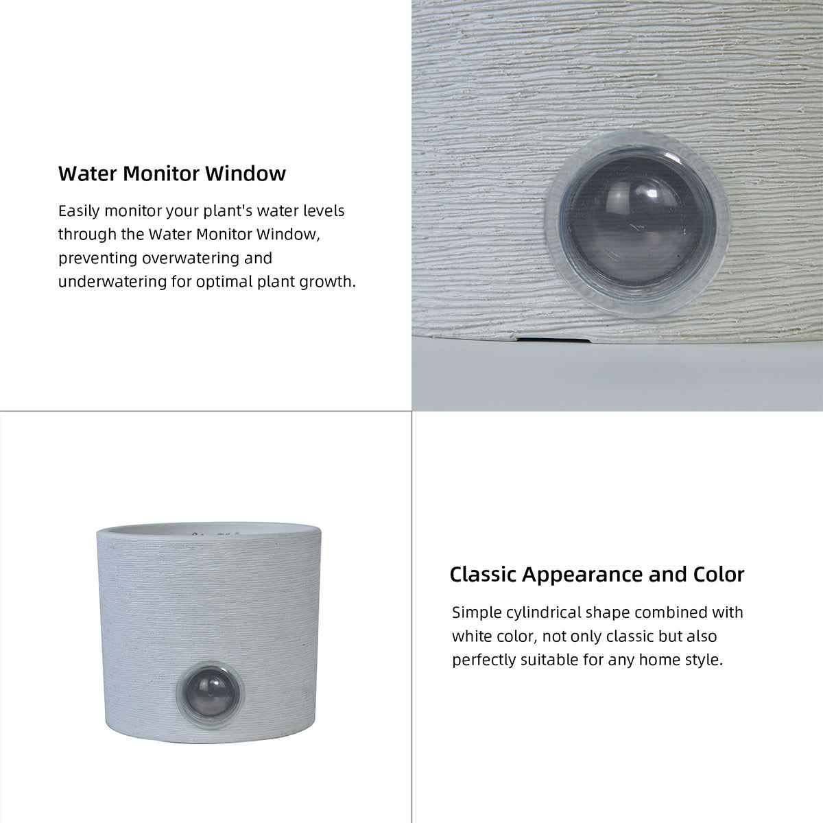 Self-Watering Cylinder Pot System for Indoor Plants (Set of 3)