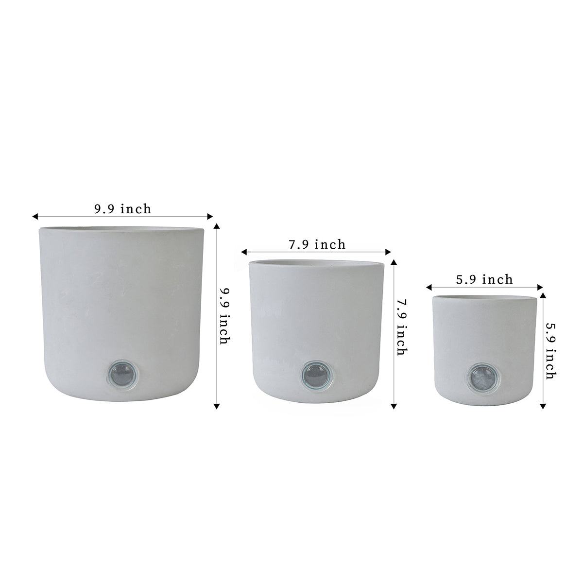 Zelfbewaterend hoog cilindervormig potten-systeem voor kamerplanten (set van 3)