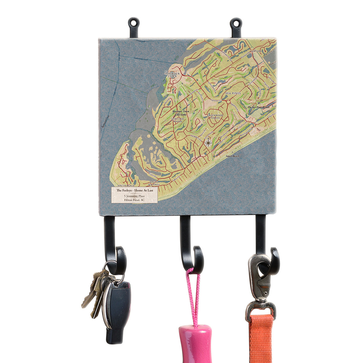 Personalized Marble Map Wall Hook
