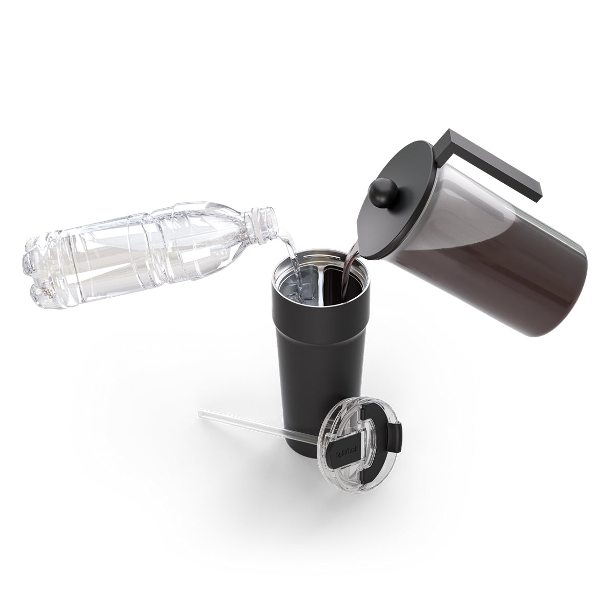 Vaso térmico de doble compartimento para frío/calor de 30 oz
