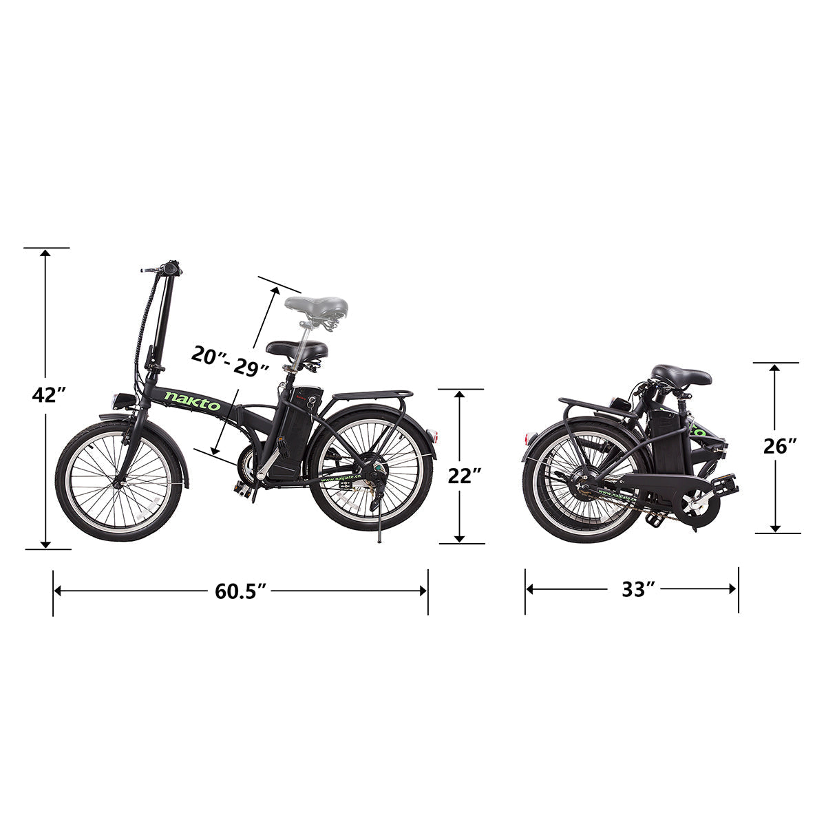 NAKTO modieuze elektrische fiets