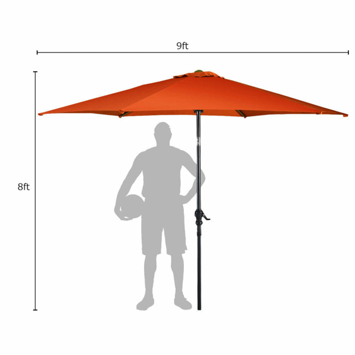9' Marktparasol voor terrastafel