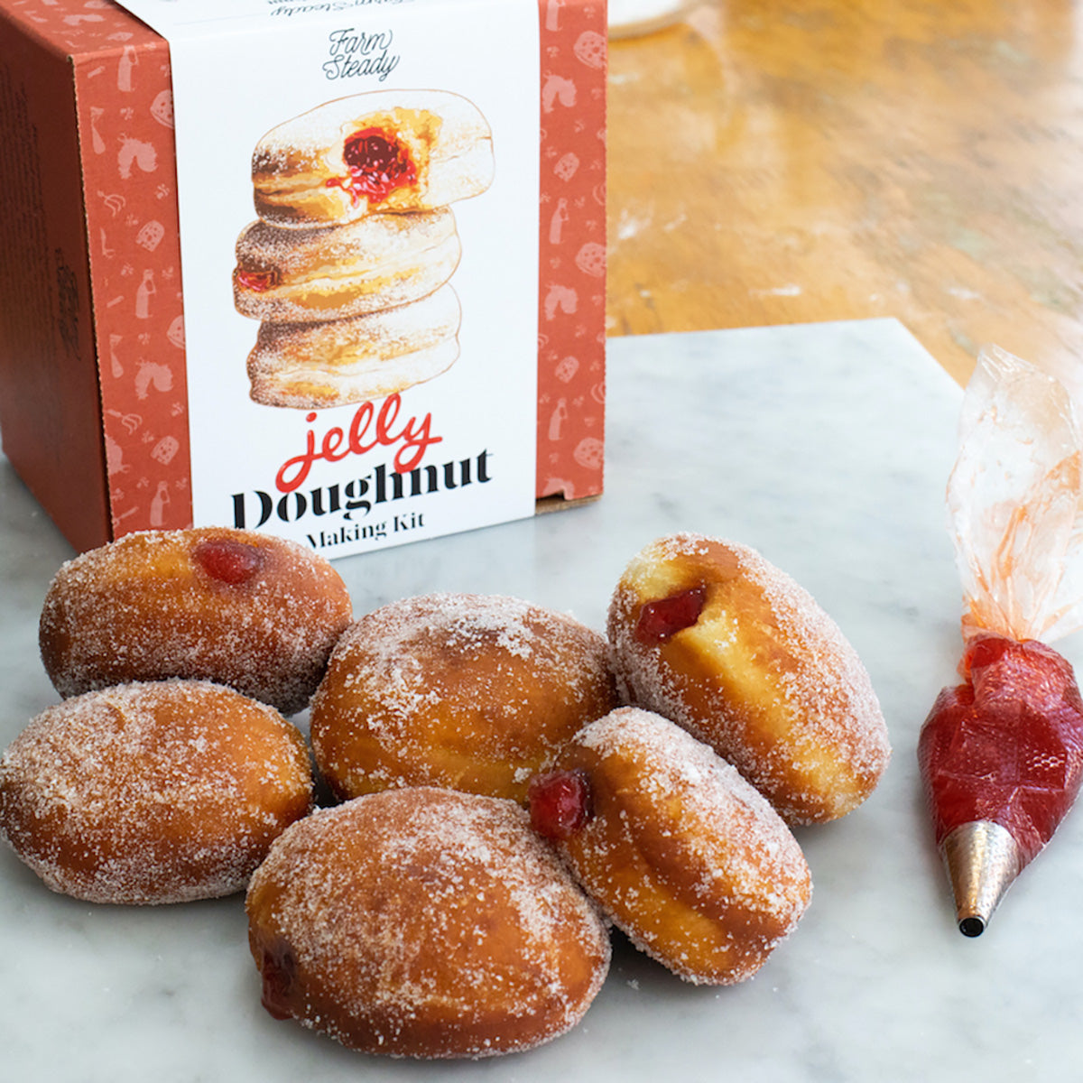 Pakket voor het maken van gevulde donuts