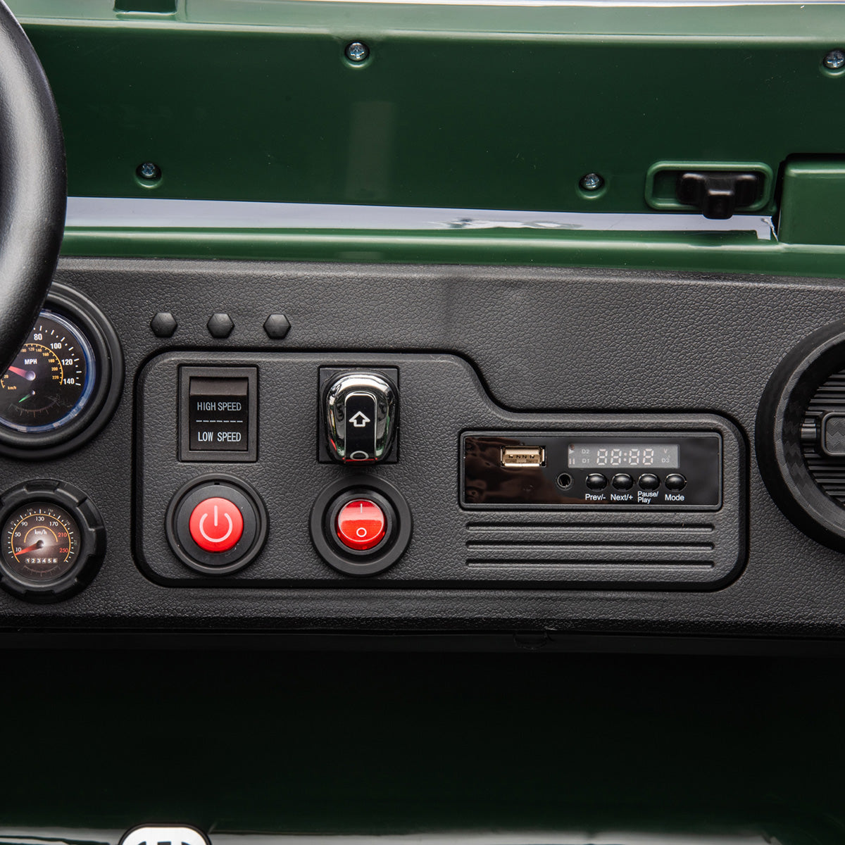 24V Militaire Willy Jeep voor kinderen