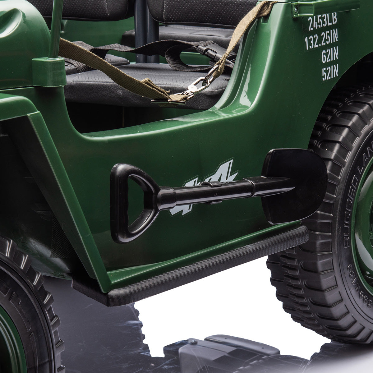 24V Militaire Willy Jeep voor kinderen