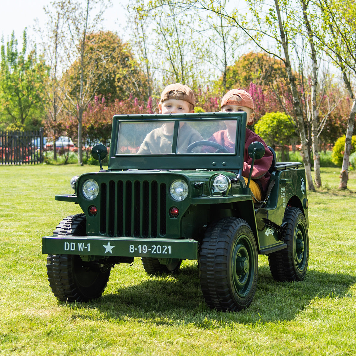 24V Militaire Willy Jeep voor kinderen
