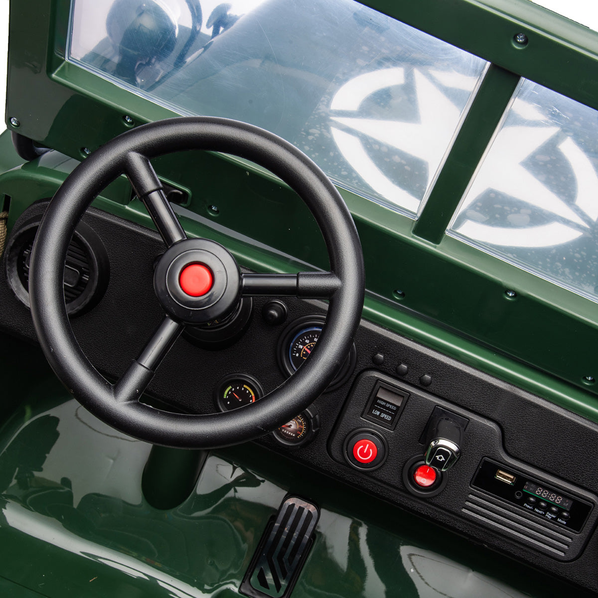24V Militaire Willy Jeep voor kinderen