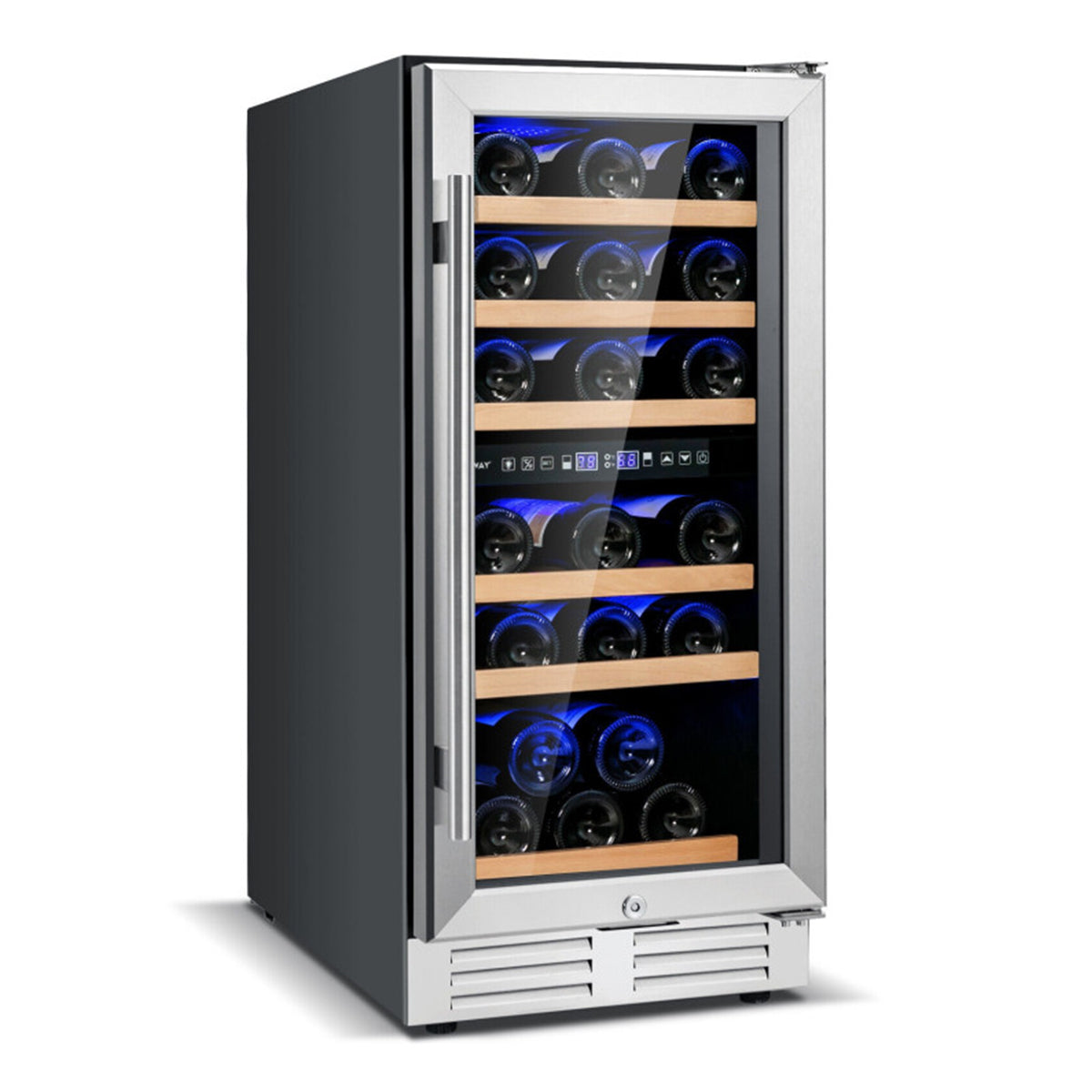 Freistehender 30-Flaschen-Weinkühlschrank mit zwei Temperaturzonen