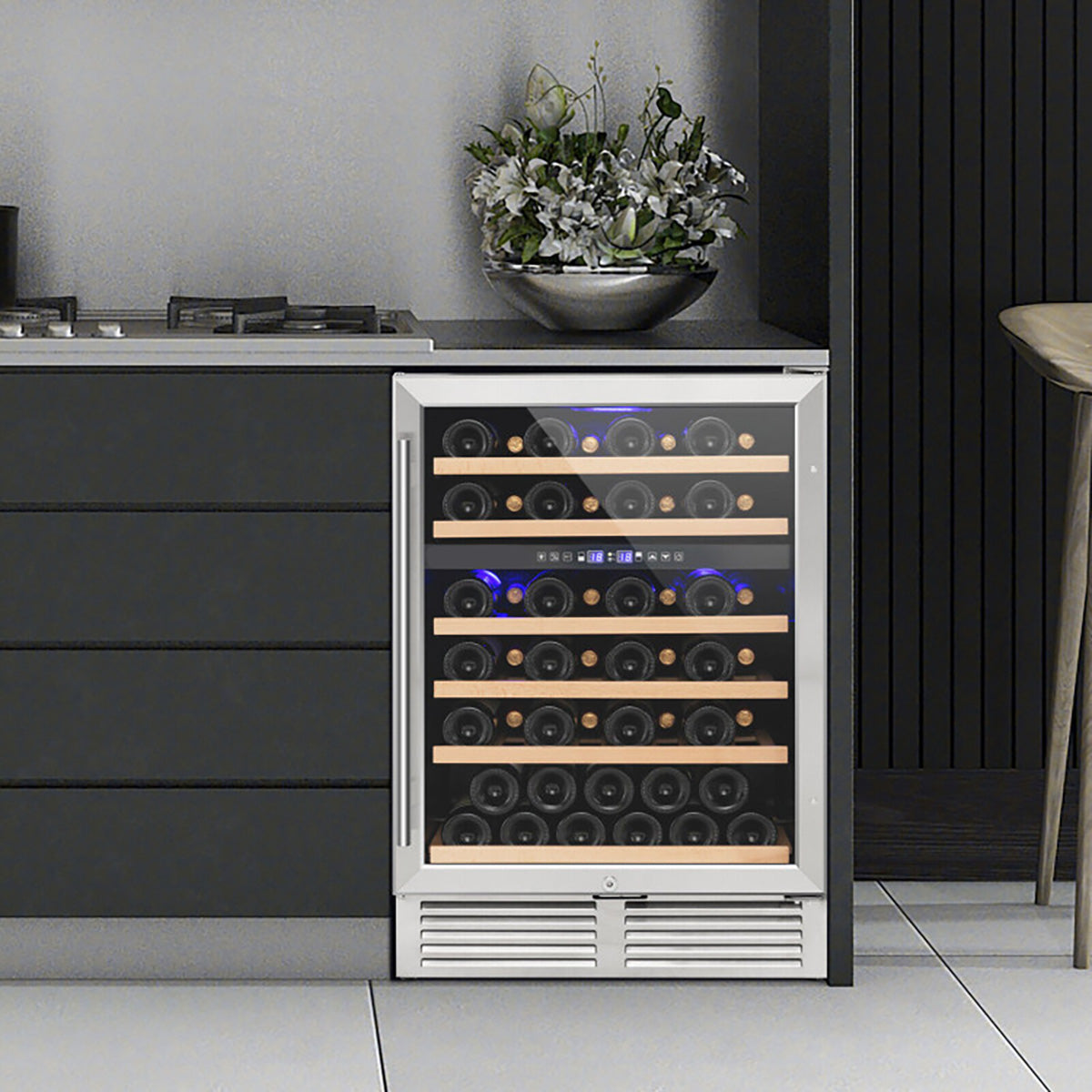 Zwei-Zonen-Weinkühlschrank für 51 Flaschen