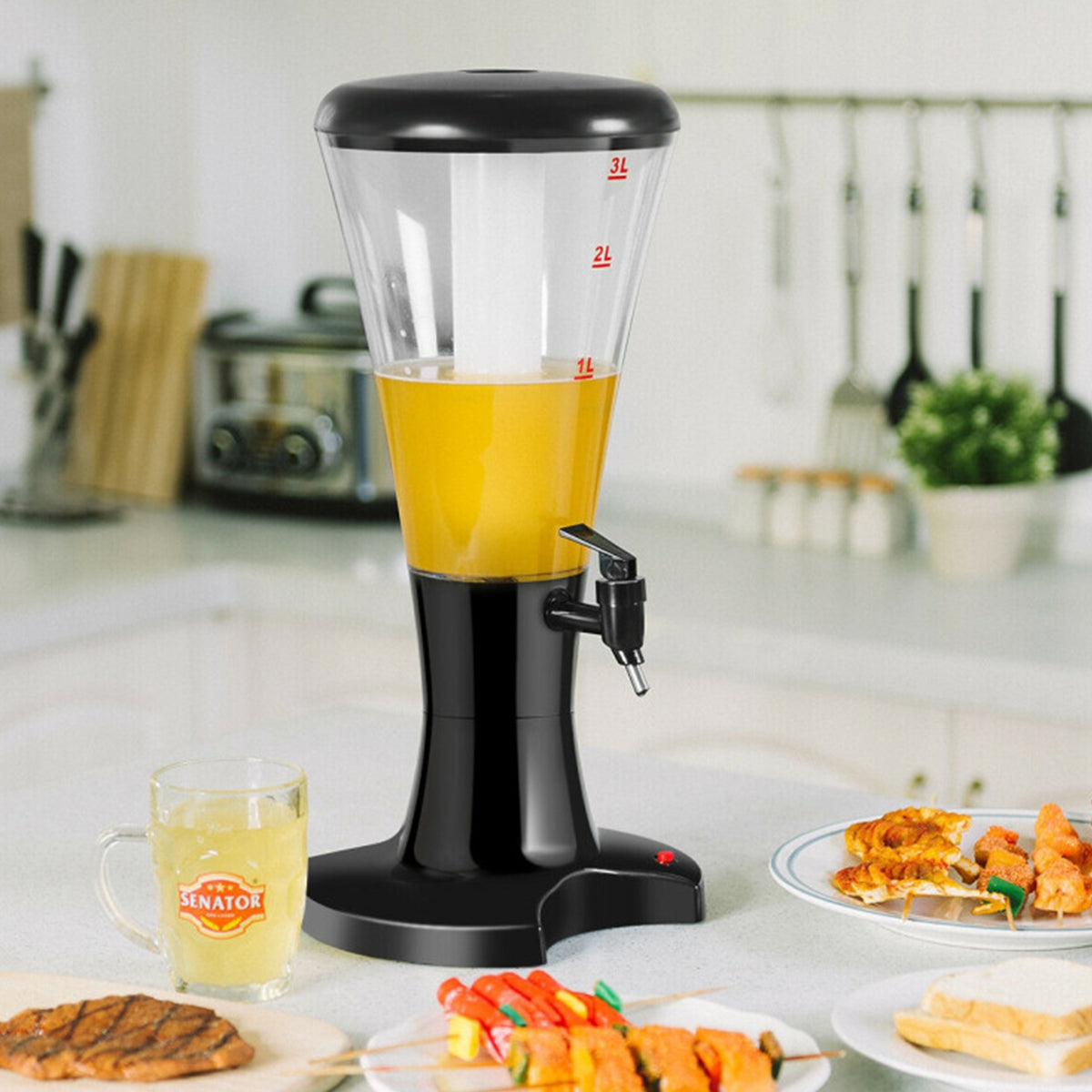 Bier-Zapfsäule mit LED-Beleuchtung (2er-Set)