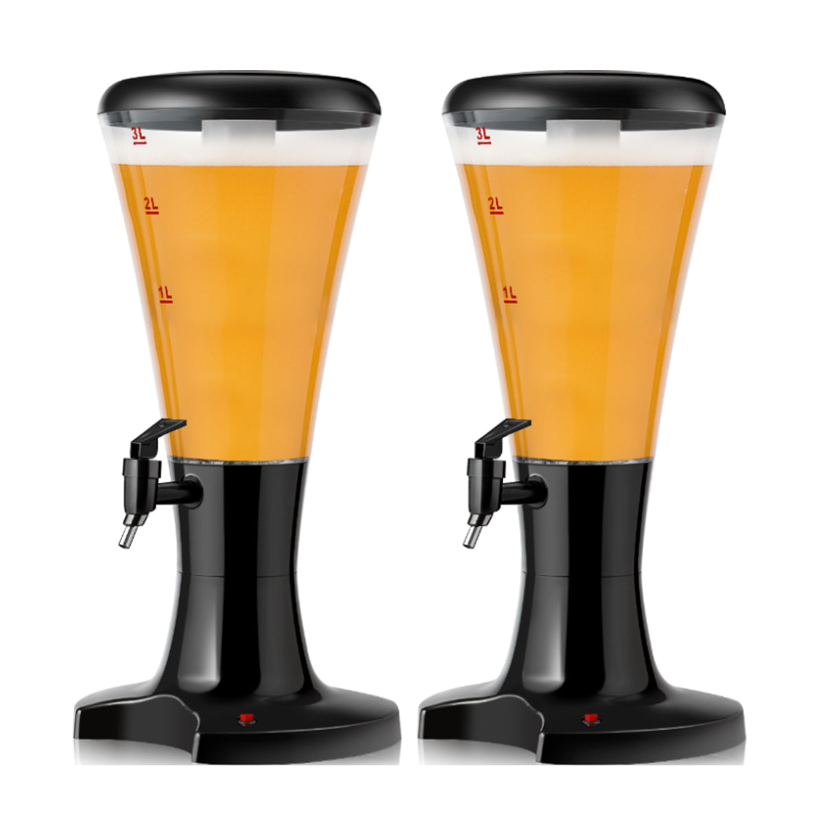 Bier-Zapfsäule mit LED-Beleuchtung (2er-Set)