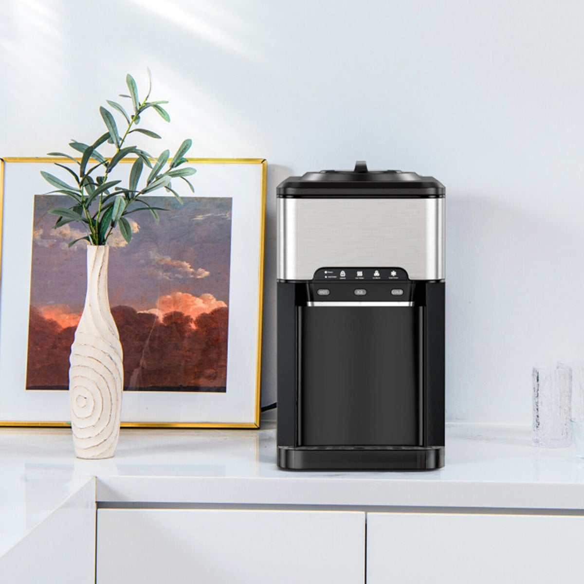 3-in-1 Water Cooler with Built-In Ice Maker