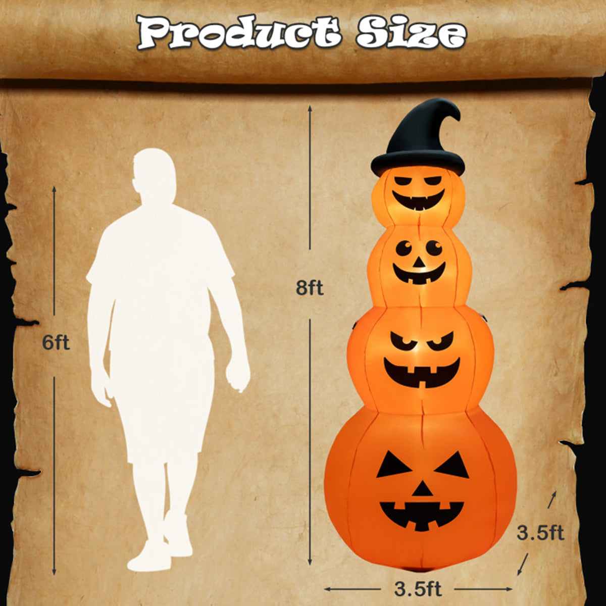 8' Opblaasbare Halloween-pompoentoren