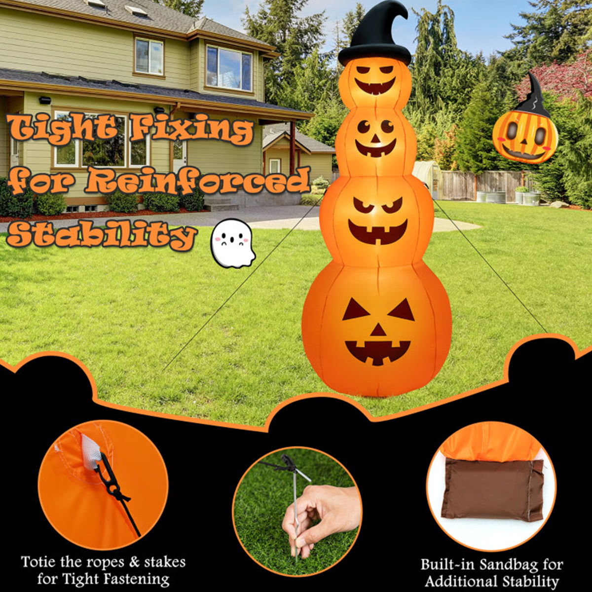 8' Opblaasbare Halloween-pompoentoren