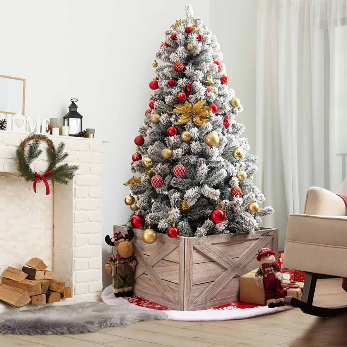 28,5'' Weihnachtsbaum-Manschette aus Holz