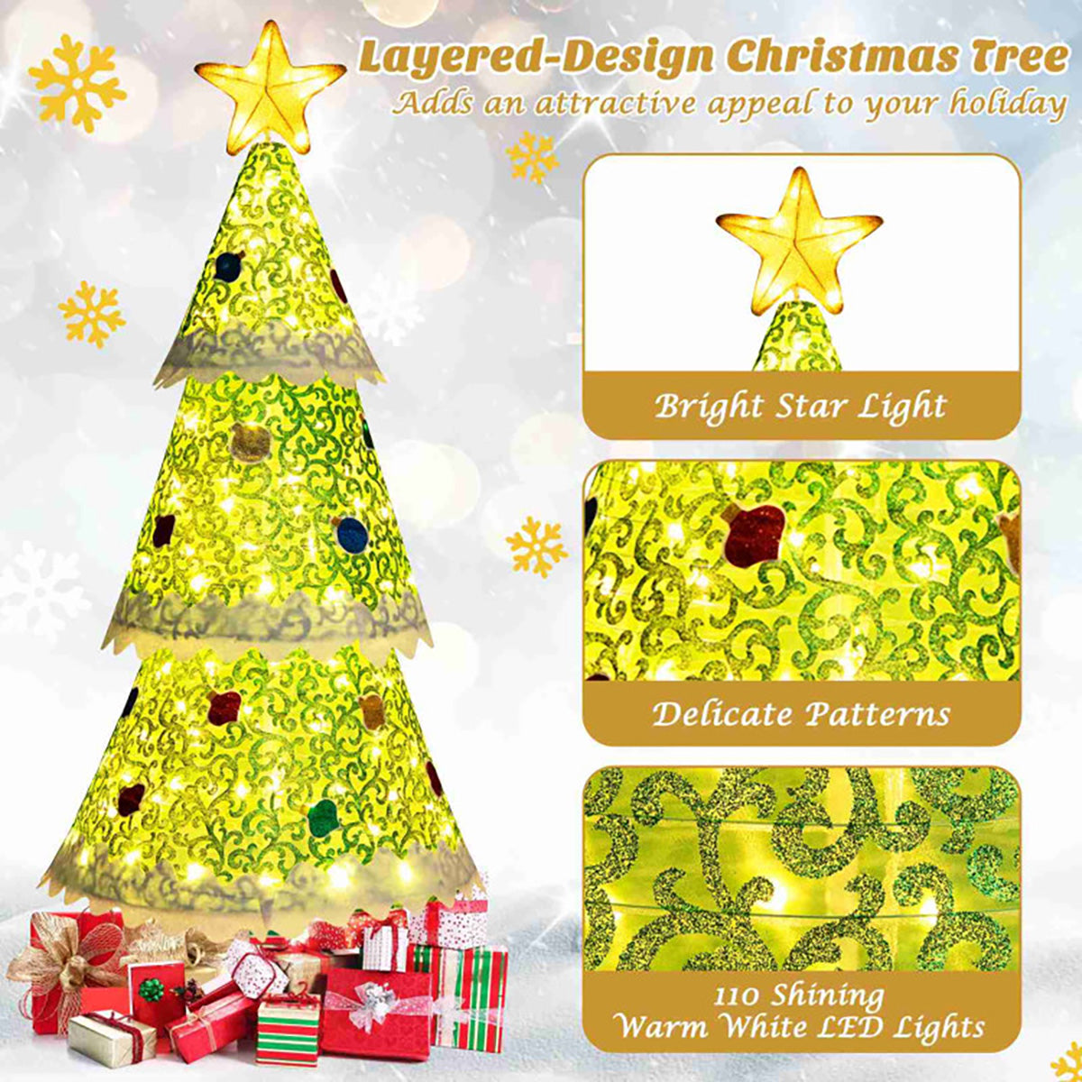 1,40 m beleuchteter Pop-up-Weihnachtsbaum
