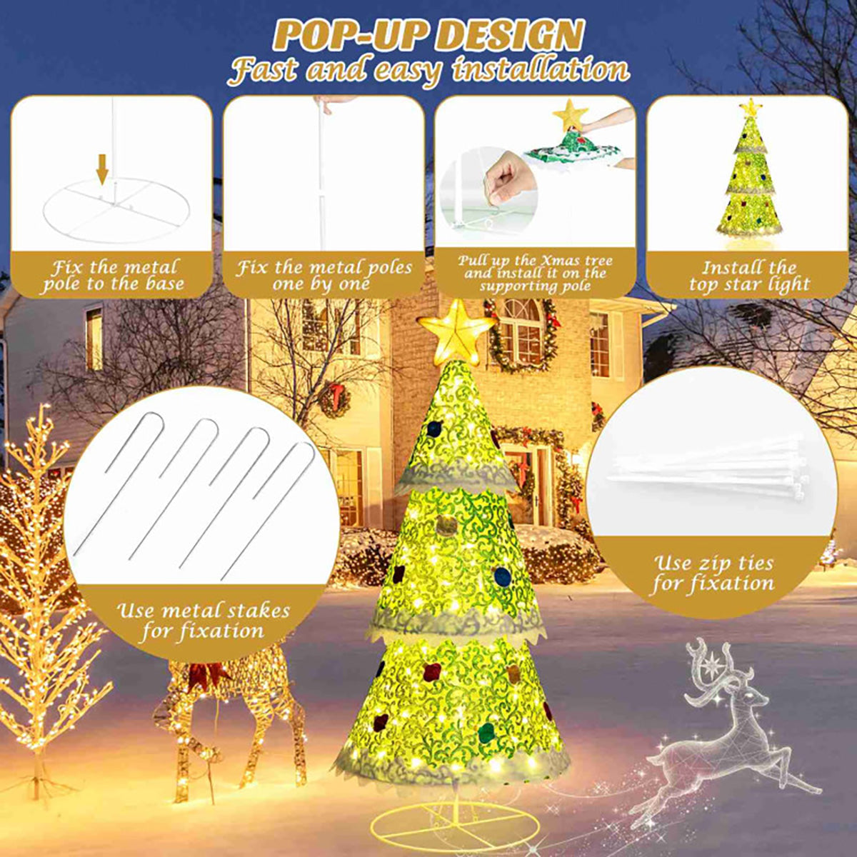 1,40 m beleuchteter Pop-up-Weihnachtsbaum