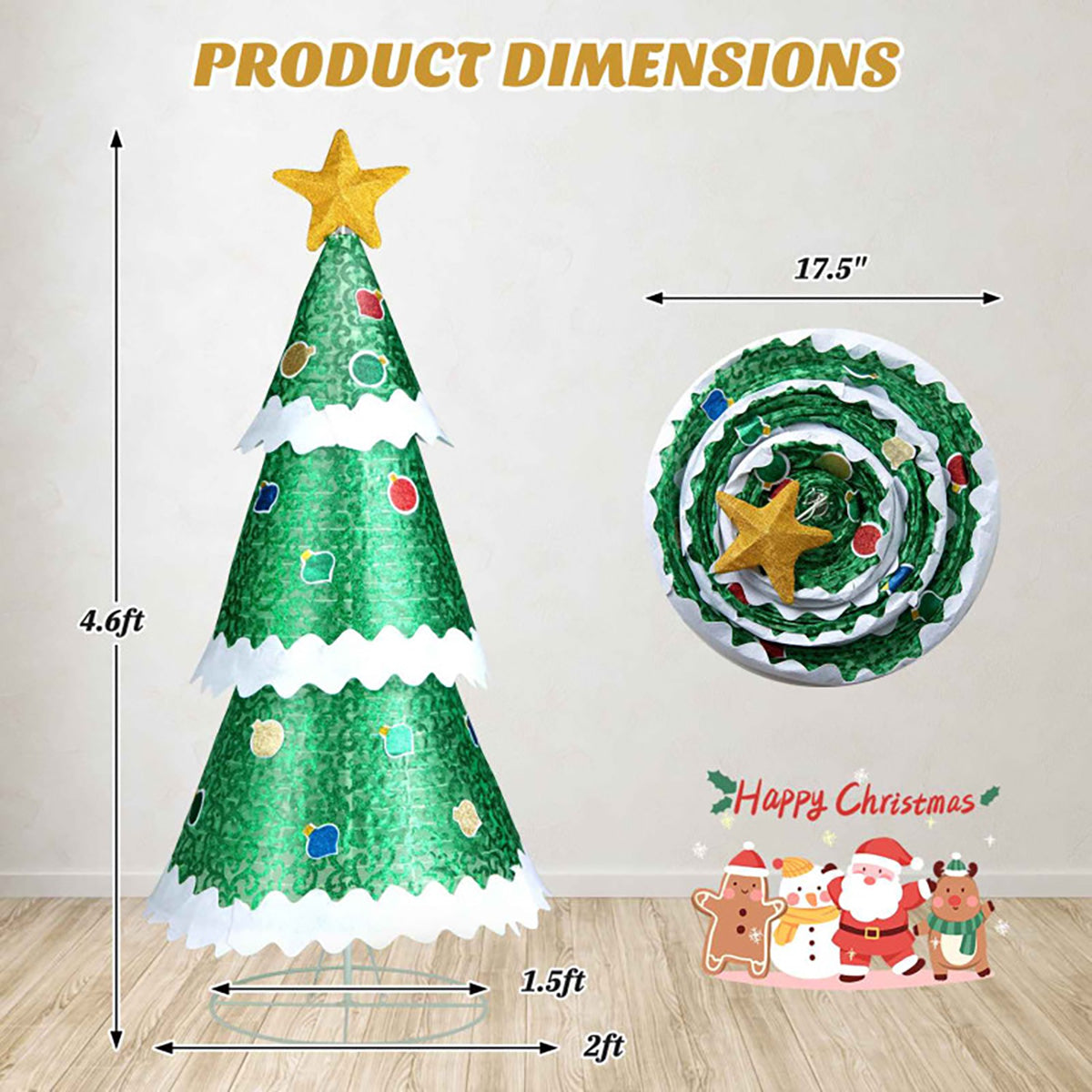 1,40 m beleuchteter Pop-up-Weihnachtsbaum