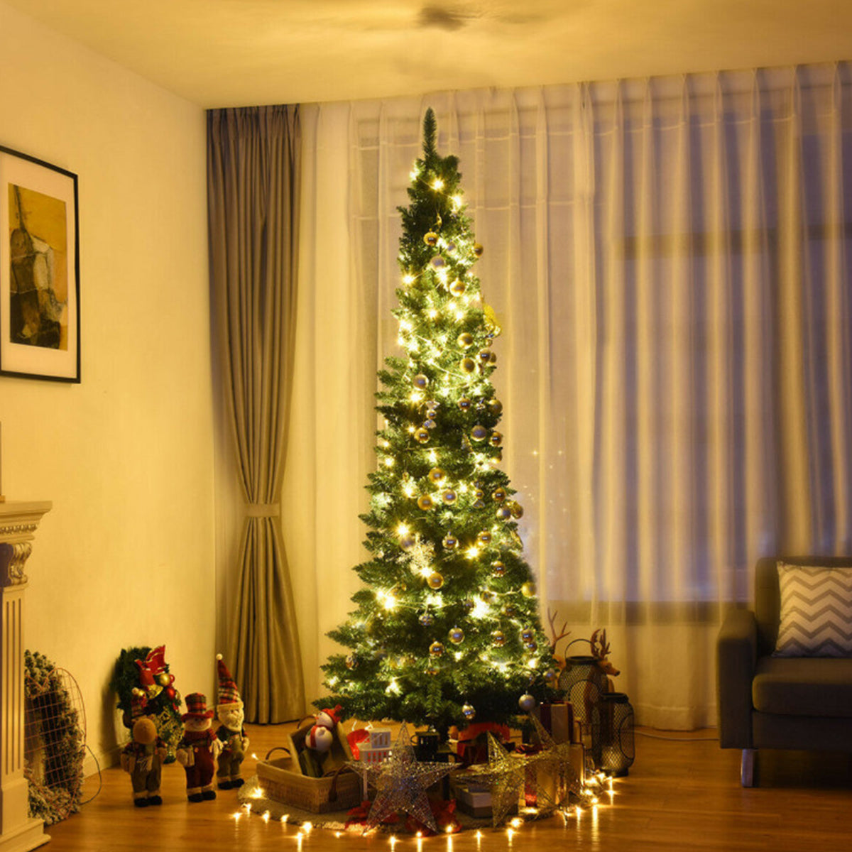 Kunstkerstboom (smal model) van 210 cm