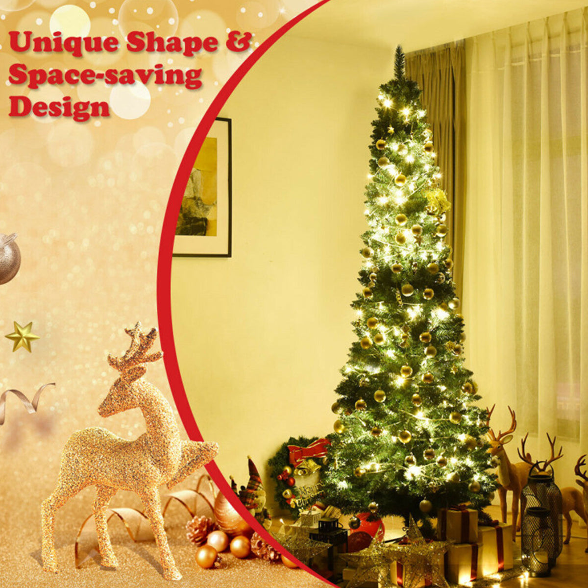Kunstkerstboom (smal model) van 210 cm