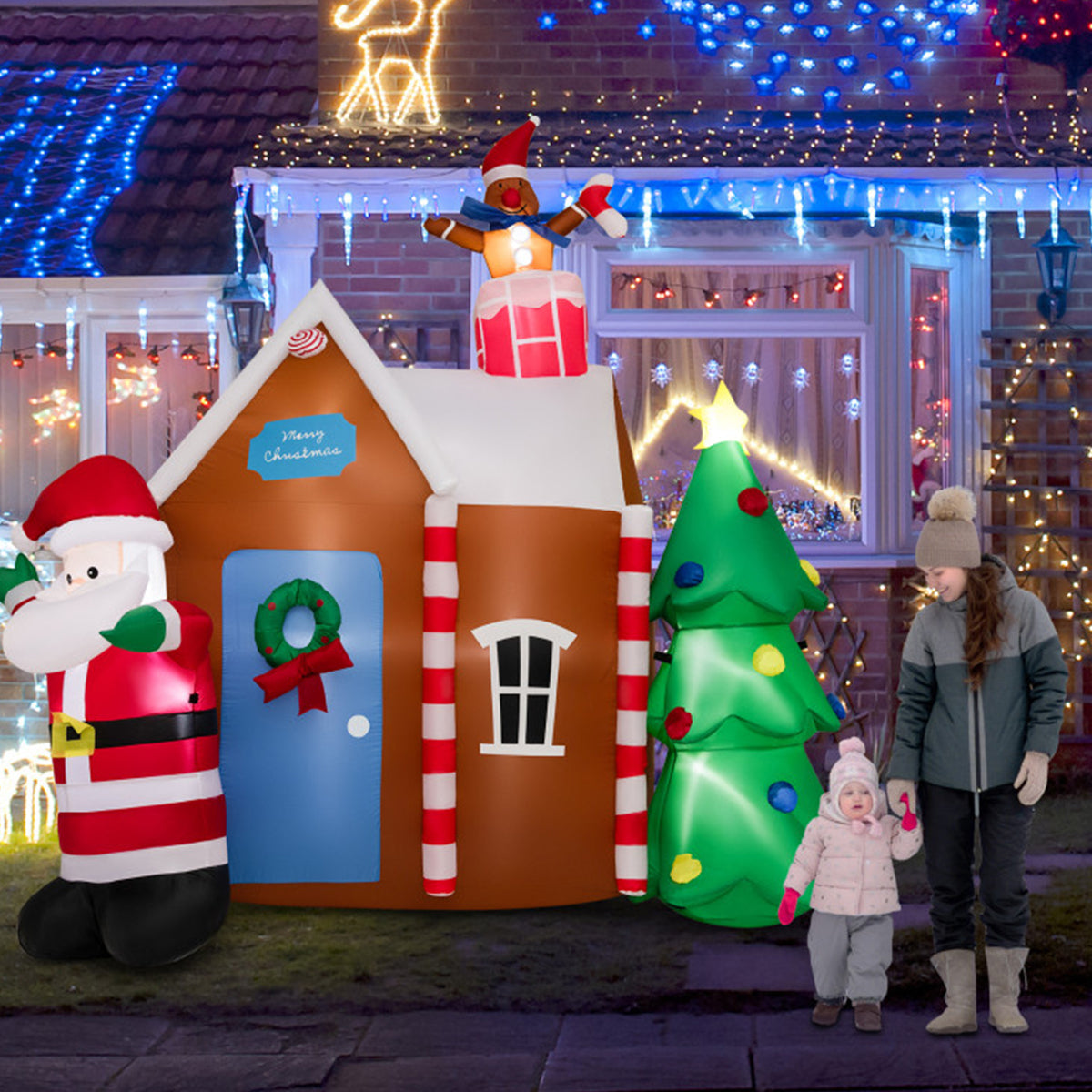 7' Inflatable Christmas Gingerbread House