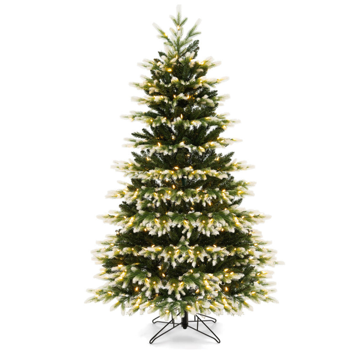 Snowy Tipped Pre-Lit Hinged Christmas Tree with Remote Control
