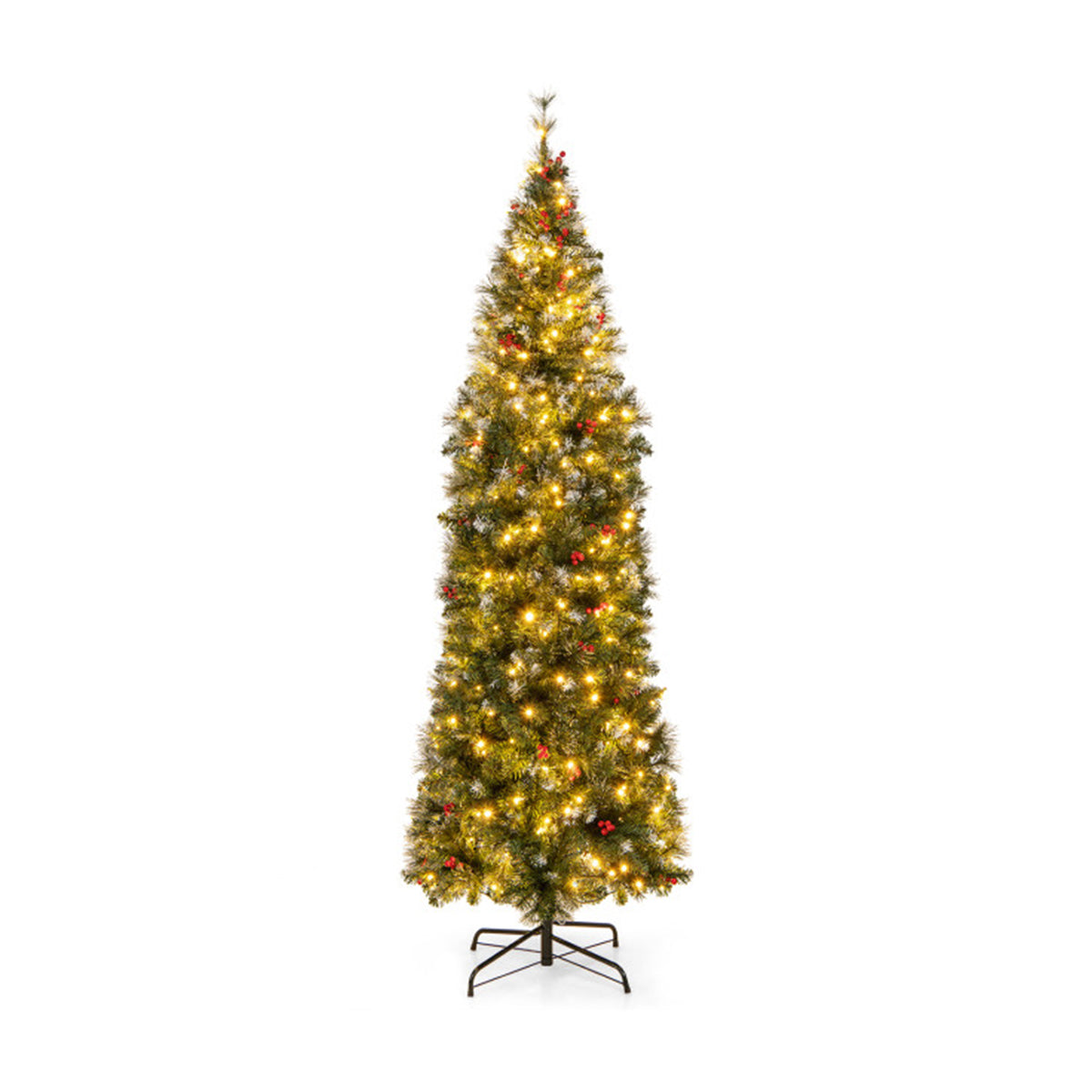 Pre-Lit Artificial Hinged Pencil Christmas Tree
