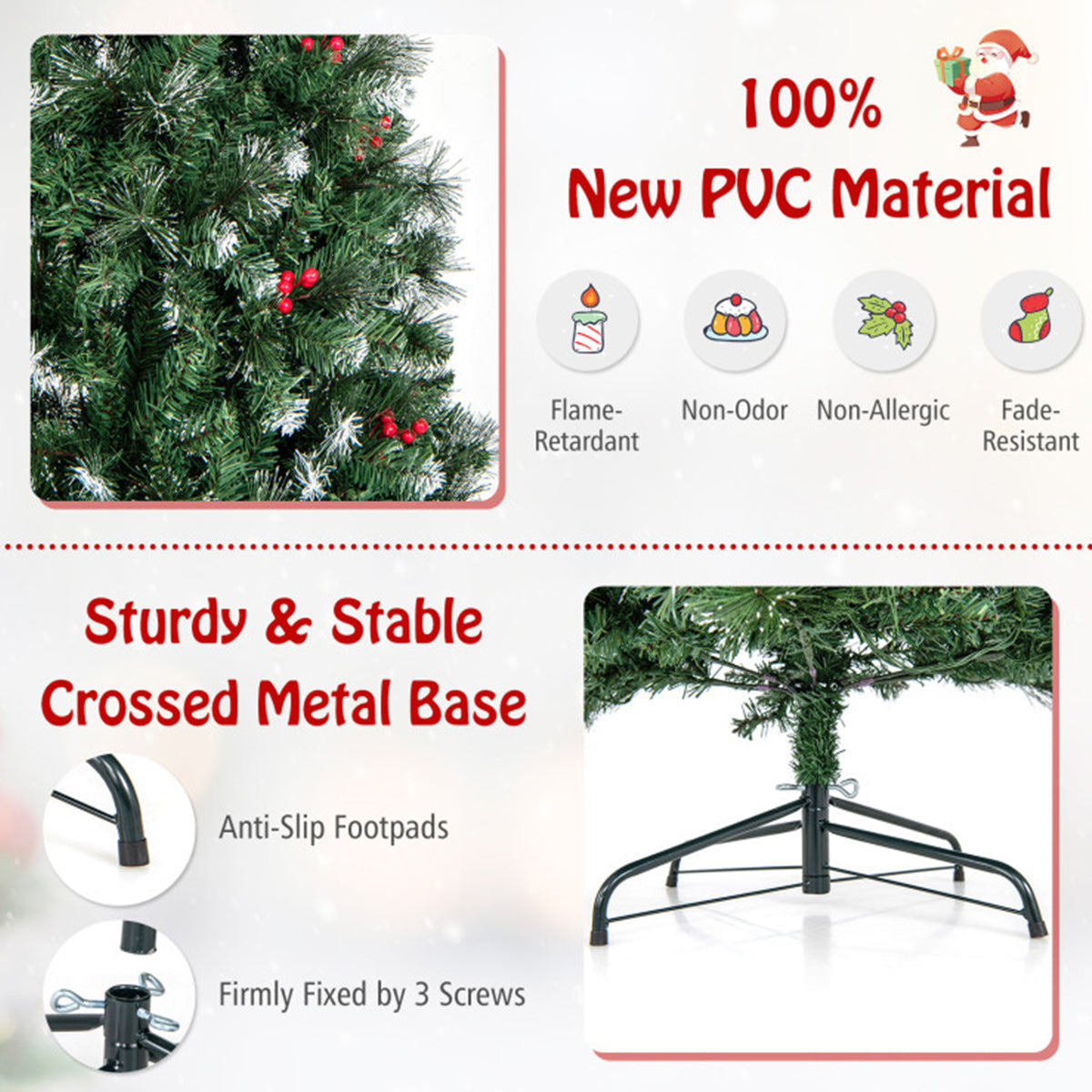 Pre-Lit Artificial Hinged Pencil Christmas Tree
