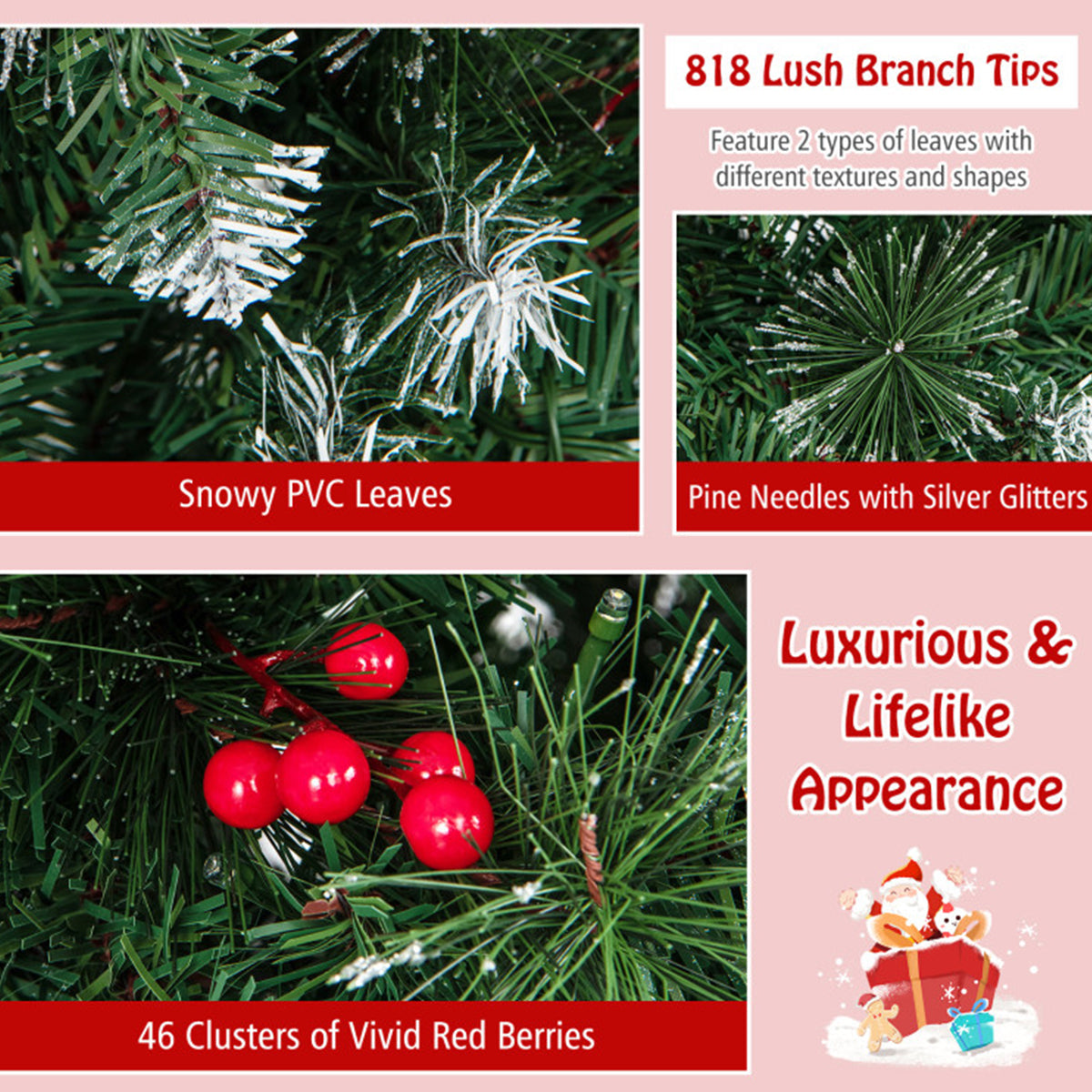 Pre-Lit Artificial Hinged Pencil Christmas Tree
