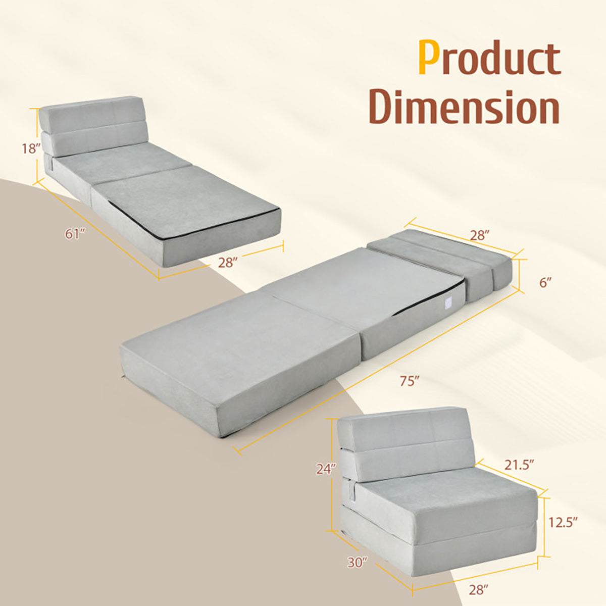 Dreifach klappbares Schlafsofa