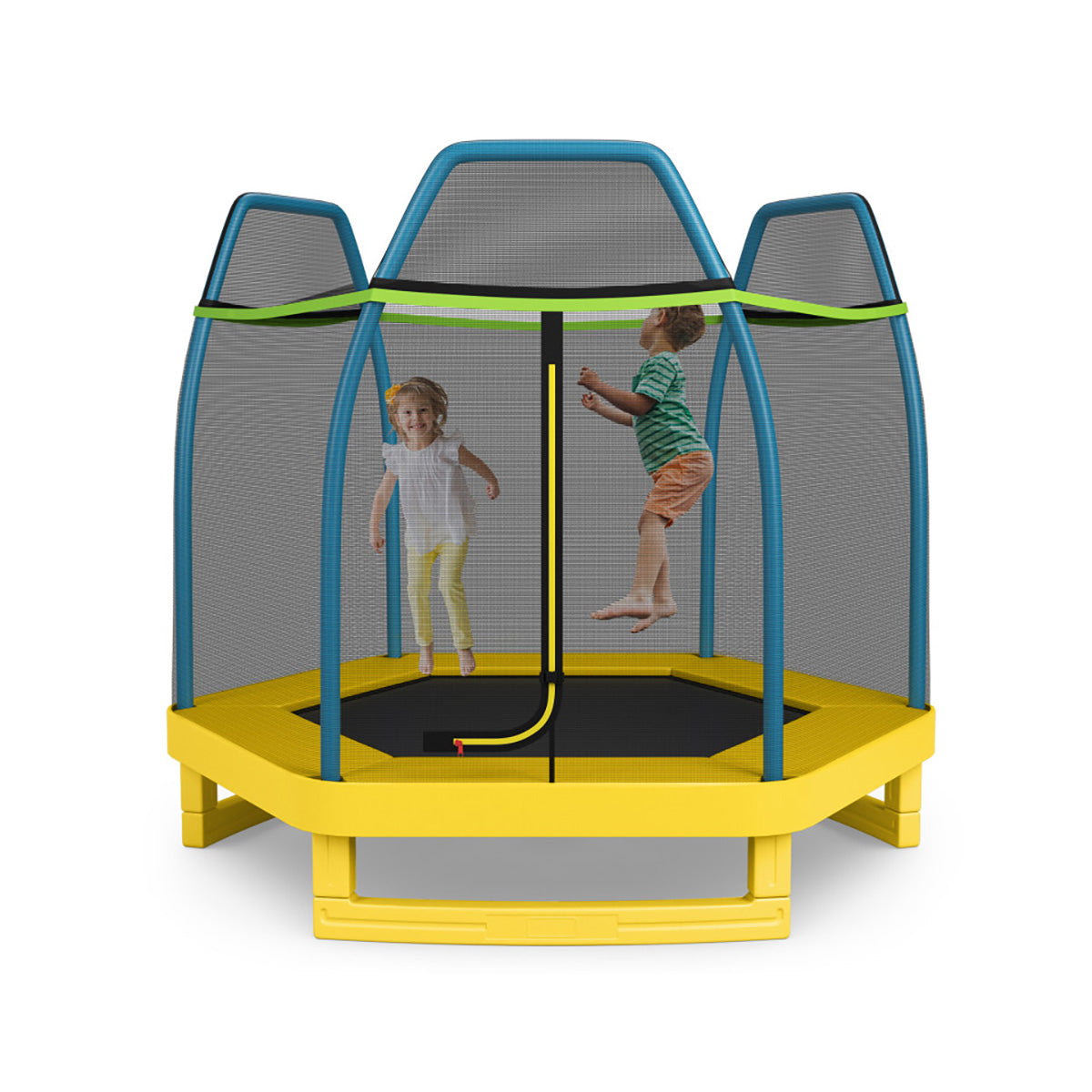 7' Kids Bounce Jumper Trampoline with Enclosure