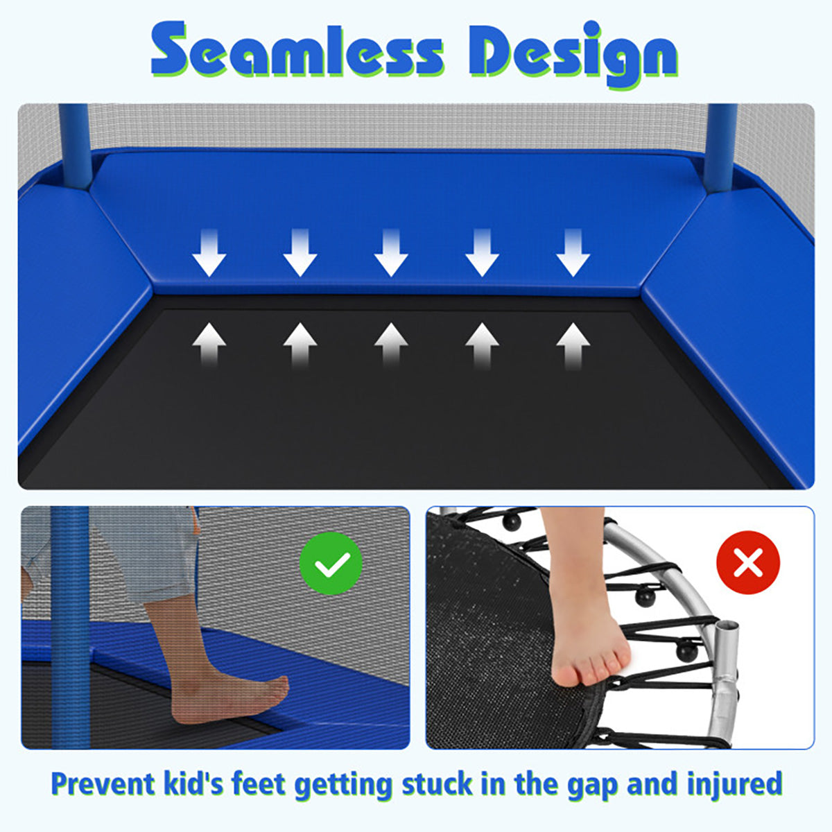 7' Kids Bounce Jumper Trampoline with Enclosure