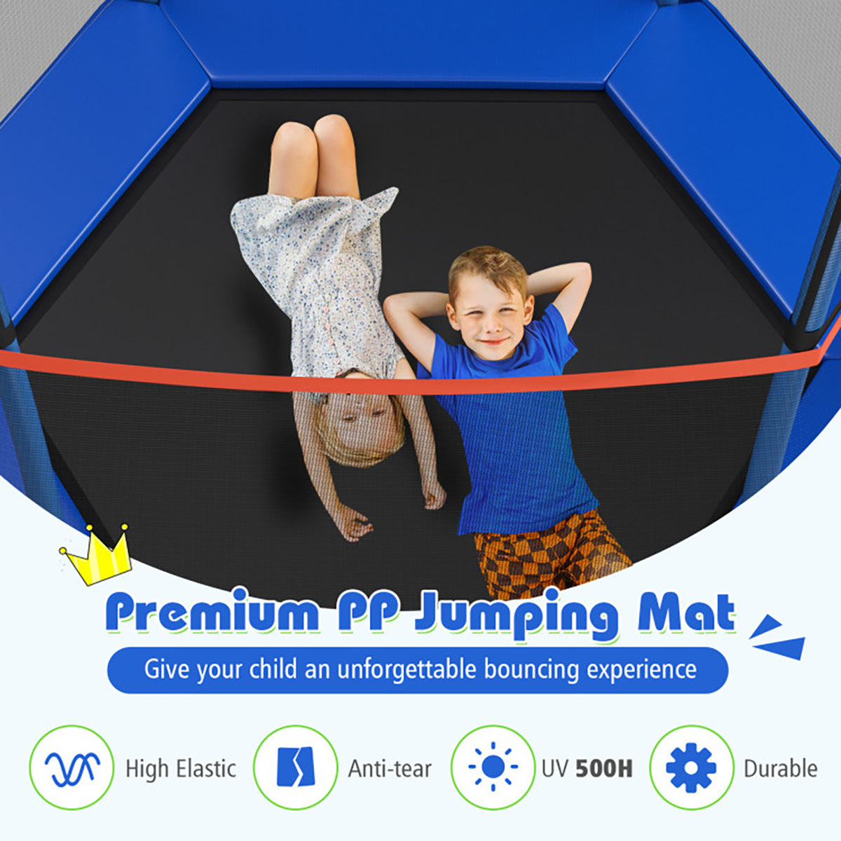 7' Kids Bounce Jumper Trampoline with Enclosure