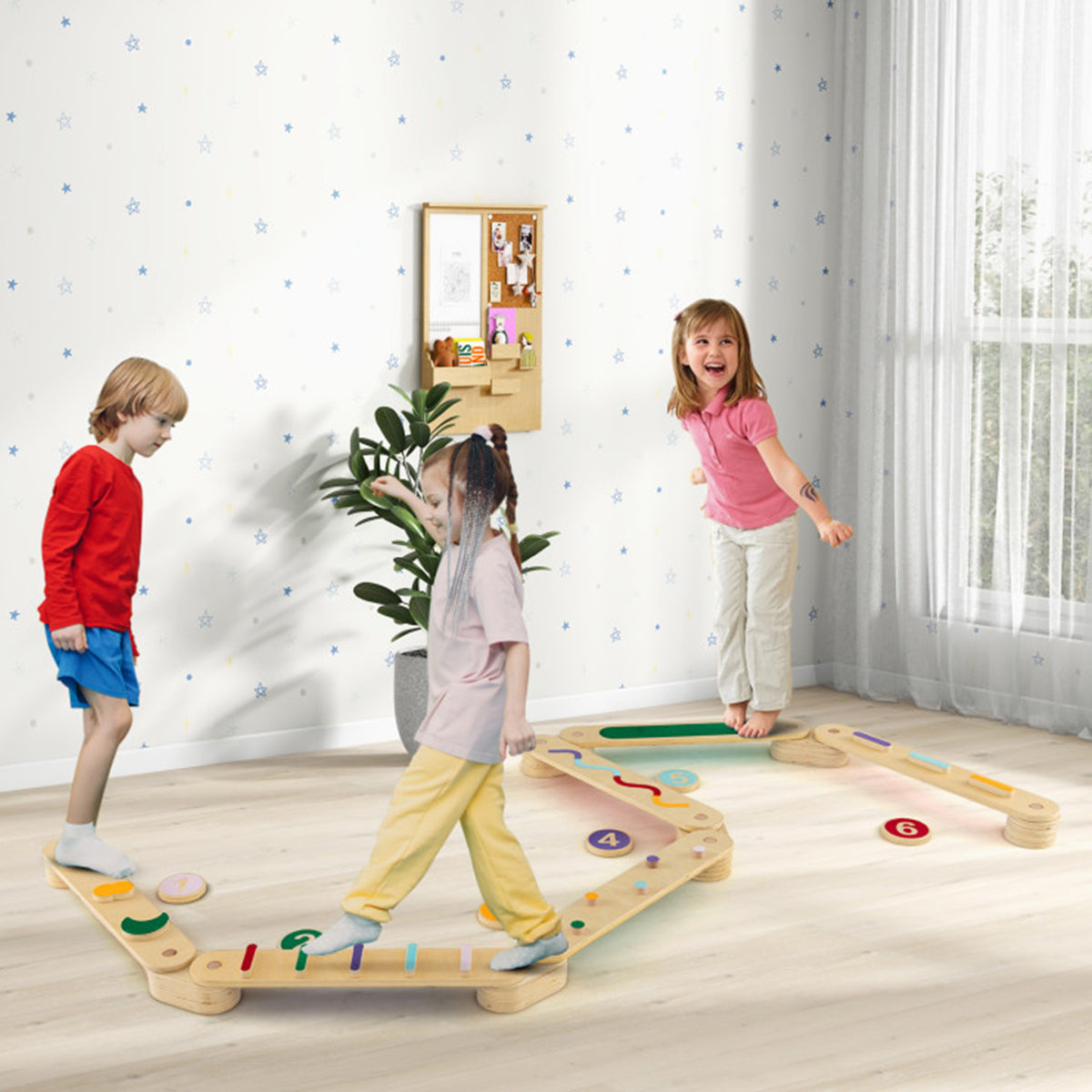 Montessori Balance Beam Set with Stepping Stones