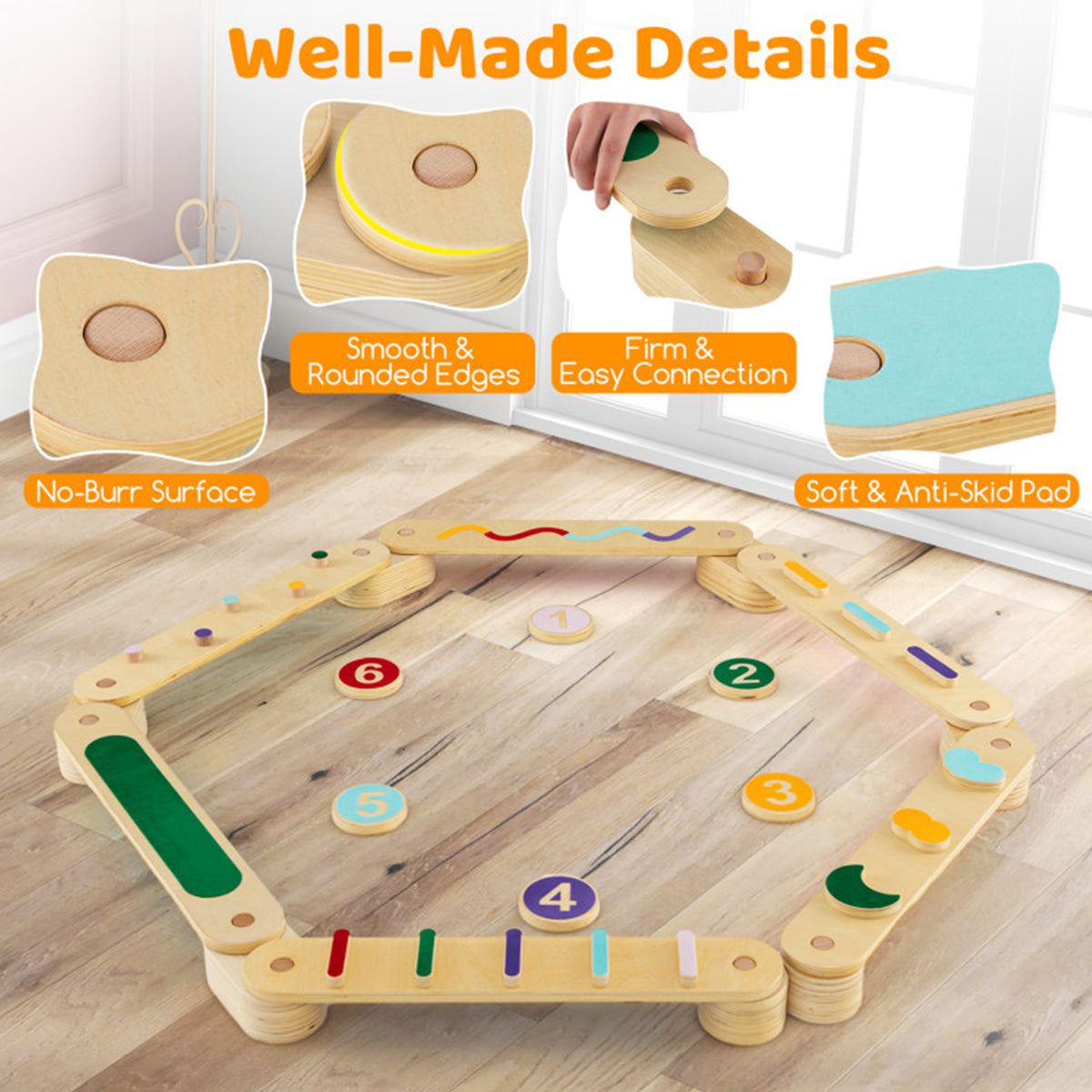Montessori Balance Beam Set with Stepping Stones